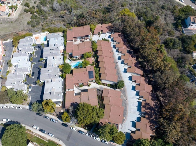 bird's eye view with a residential view