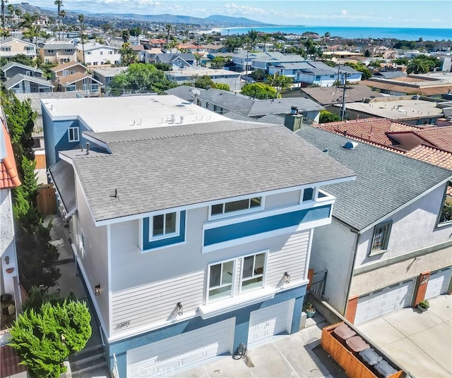 aerial view with a residential view