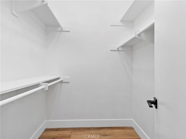 walk in closet featuring light wood finished floors