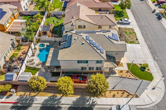 aerial view featuring a residential view