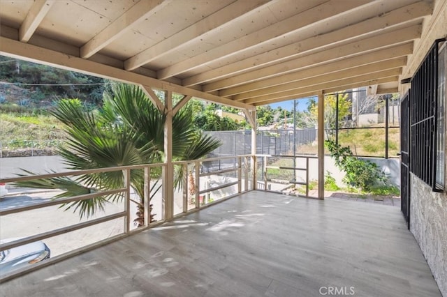 view of unfurnished sunroom