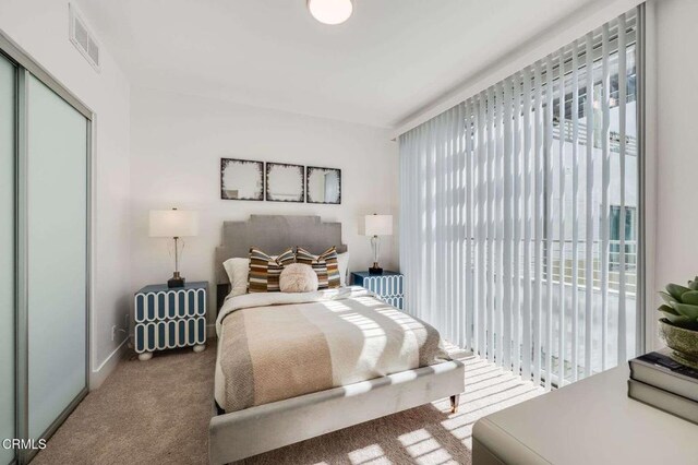 239 S Marengo Ave Unit 102, Pasadena, CA 91101 - carpeted bedroom featuring multiple windows and a closet