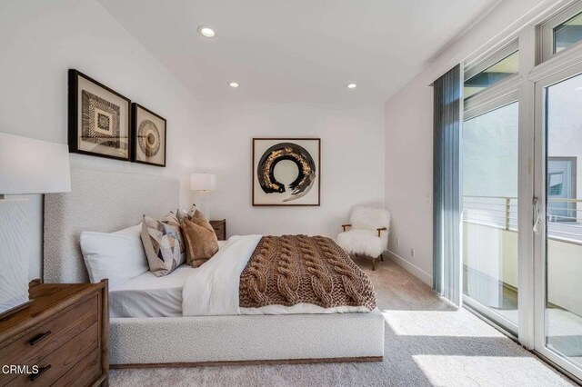 239 S Marengo Ave Unit 102, Pasadena, CA 91101 - carpeted bedroom with access to exterior and recessed lighting