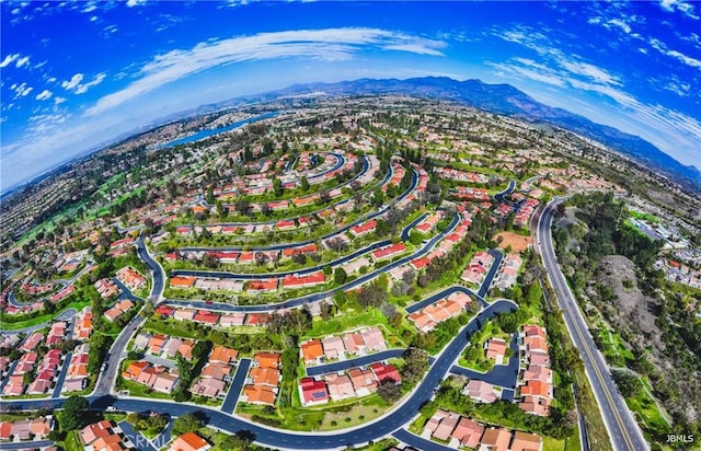 aerial view with a mountain view