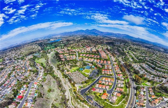 bird's eye view featuring a mountain view