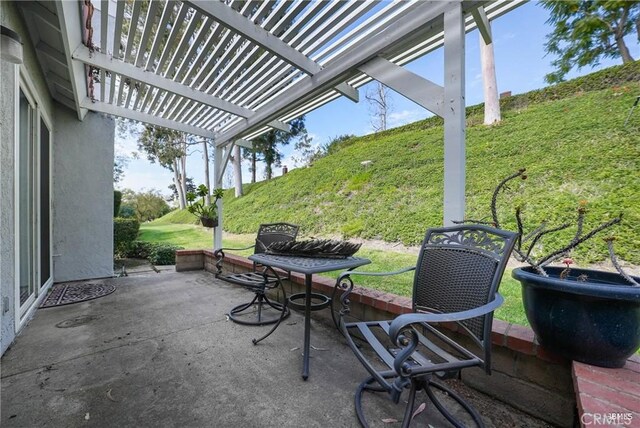 view of patio with a pergola