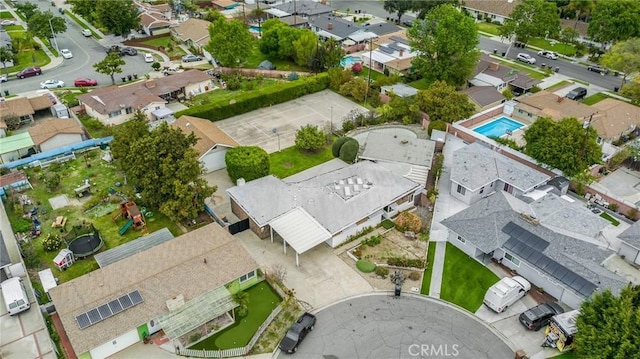 aerial view featuring a residential view