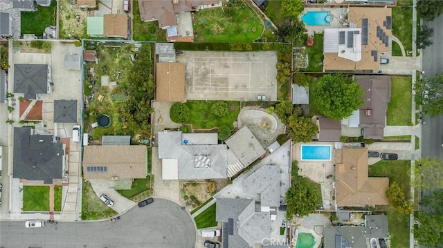 aerial view with a residential view