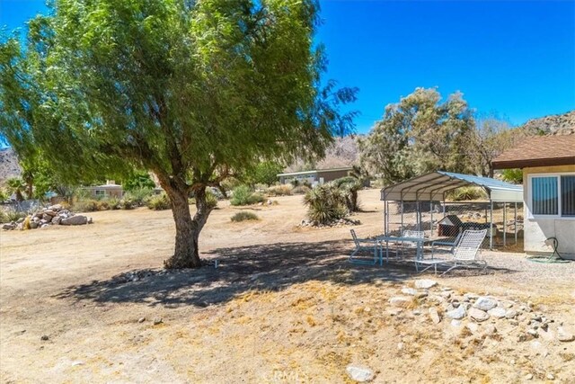 view of yard with a detached carport