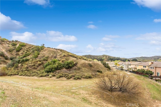 property view of mountains featuring a residential view