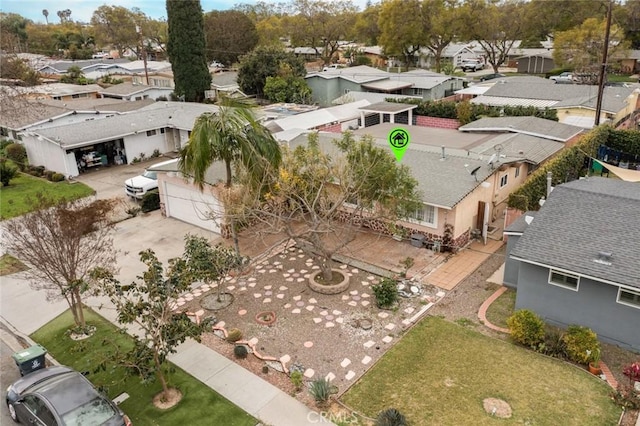 drone / aerial view with a residential view