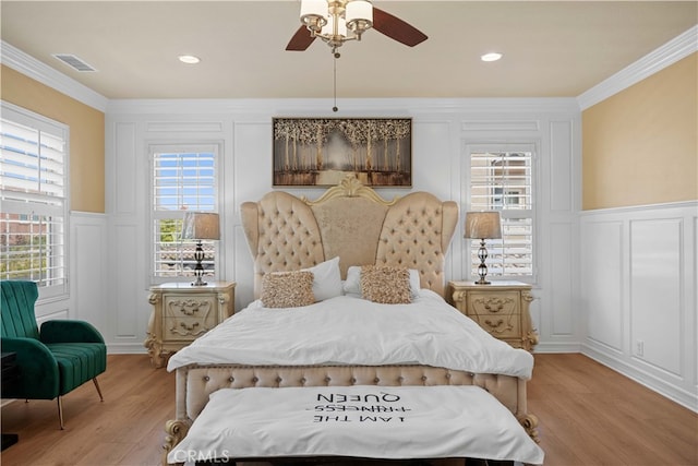37 Shepard, Irvine, CA 92620 - bedroom with a decorative wall, ornamental molding, and light wood-type flooring