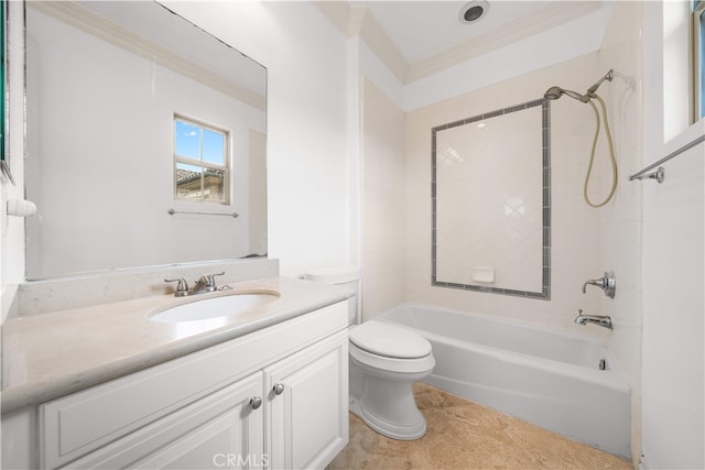 37 Shepard, Irvine, CA 92620 - full bathroom featuring  shower combination, vanity, ornamental molding, and tile patterned flooring
