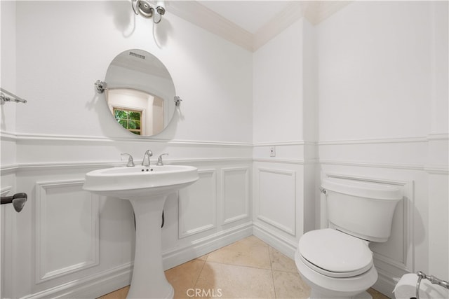 37 Shepard, Irvine, CA 92620 - bathroom with a decorative wall, a wainscoted wall, and tile patterned floors