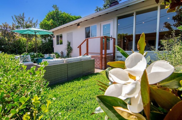 exterior space with outdoor lounge area