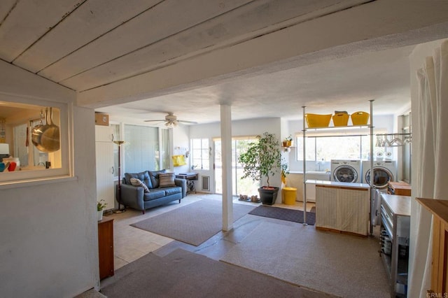 interior space featuring washing machine and dryer