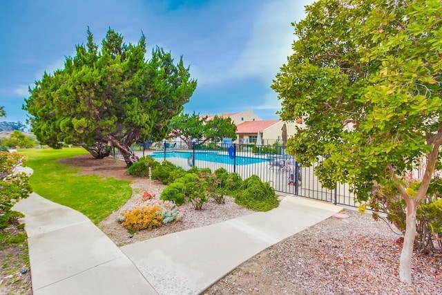 community pool with fence