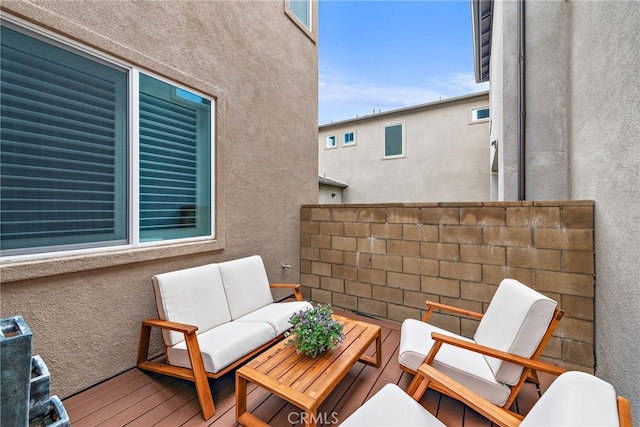 exterior space with outdoor lounge area