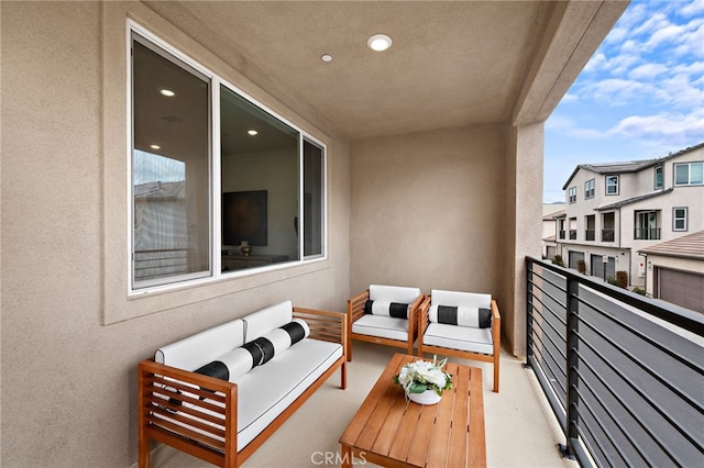 balcony featuring outdoor lounge area