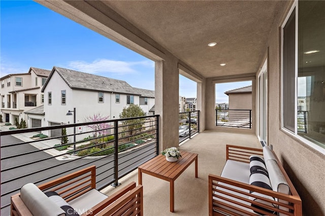 balcony with a residential view and radiator