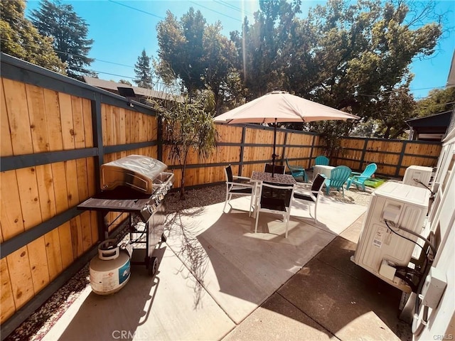 view of patio with a fenced backyard