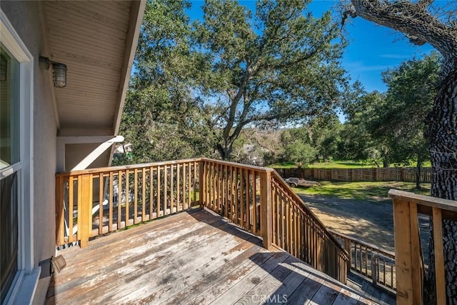 wooden terrace with fence