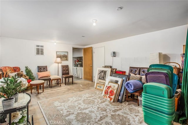 interior space with concrete flooring