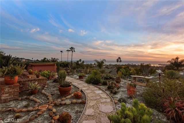 view of yard featuring a hot tub