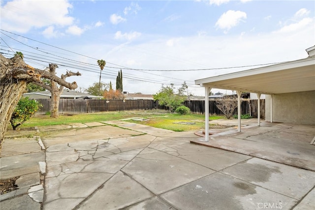 view of patio featuring a fenced backyard