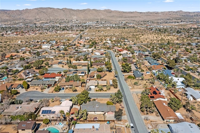 birds eye view of property featuring a residential view and a mountain view