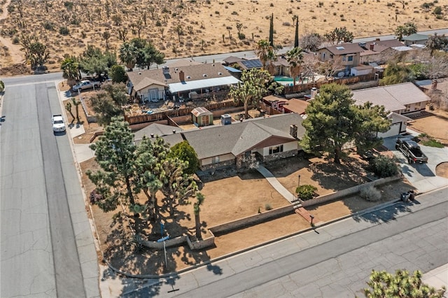 drone / aerial view with a residential view