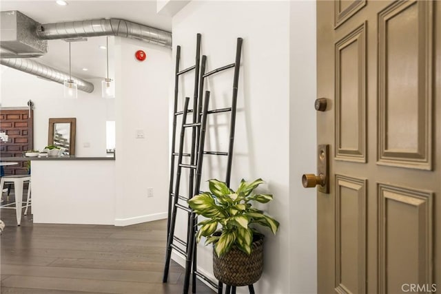 660 N Sweetzer Ave Unit 302, West Hollywood, CA 90048 - entryway with dark wood-style floors and recessed lighting
