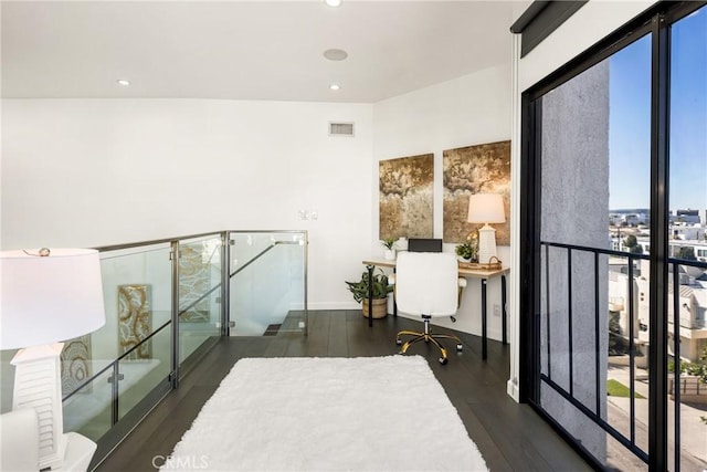660 N Sweetzer Ave Unit 302, West Hollywood, CA 90048 - bedroom featuring wood finished floors, an office area, and recessed lighting