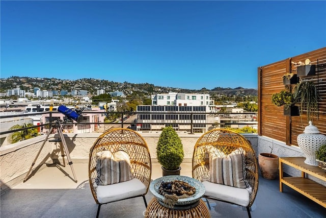 balcony with a mountain view