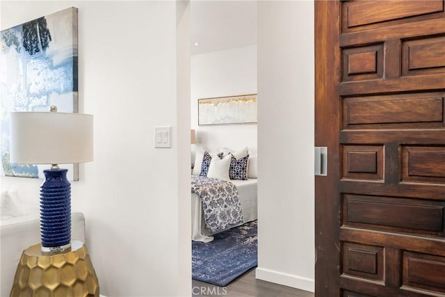 660 N Sweetzer Ave Unit 302, West Hollywood, CA 90048 - hallway with wood finished floors and baseboards