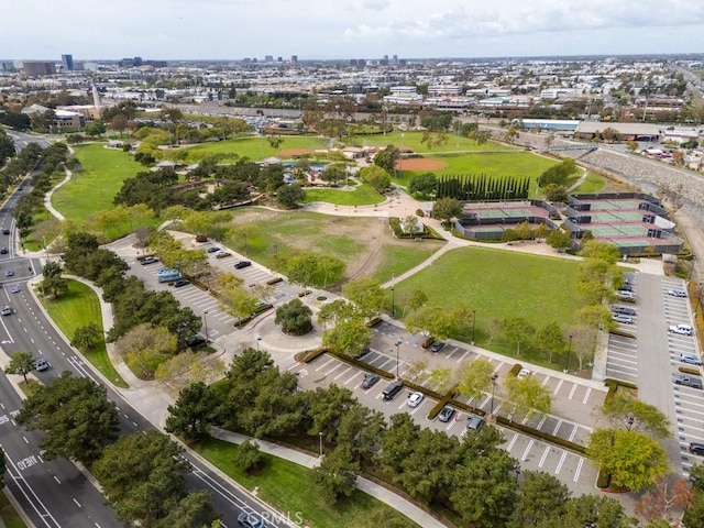 aerial view with a city view