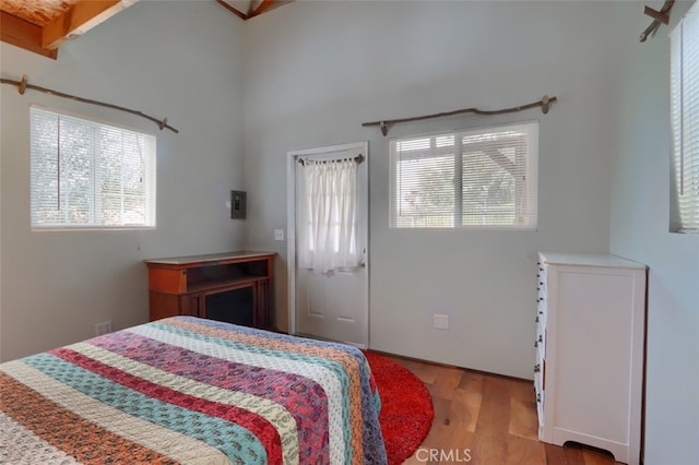 bedroom with wood finished floors