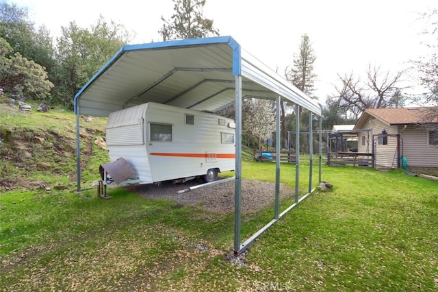 exterior space featuring a detached carport