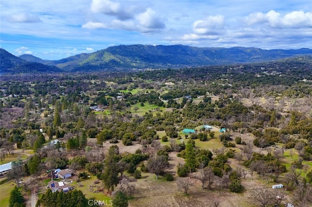 drone / aerial view with a mountain view