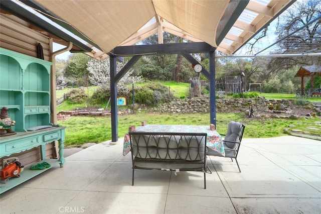 view of patio / terrace featuring a gazebo