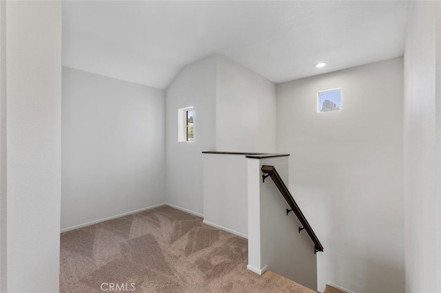 27139 Saddlepeak Trl, Valencia, CA 91354 - stairway featuring baseboards, plenty of natural light, and carpet floors