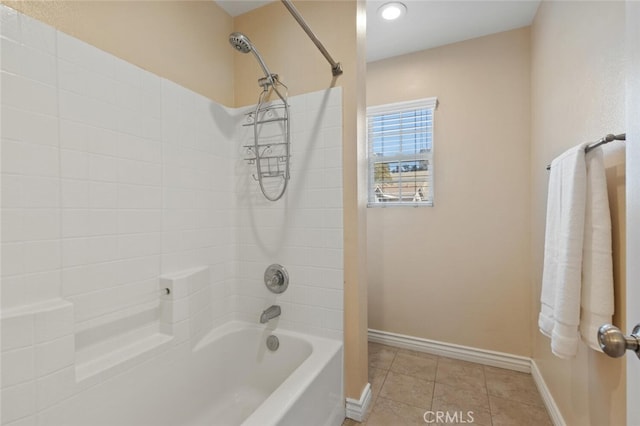 27139 Saddlepeak Trl, Valencia, CA 91354 - bathroom with baseboards, tile patterned flooring, and  shower combination