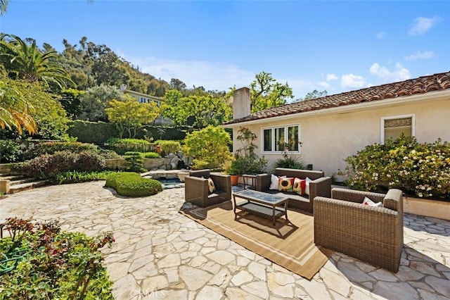 view of patio with outdoor lounge area