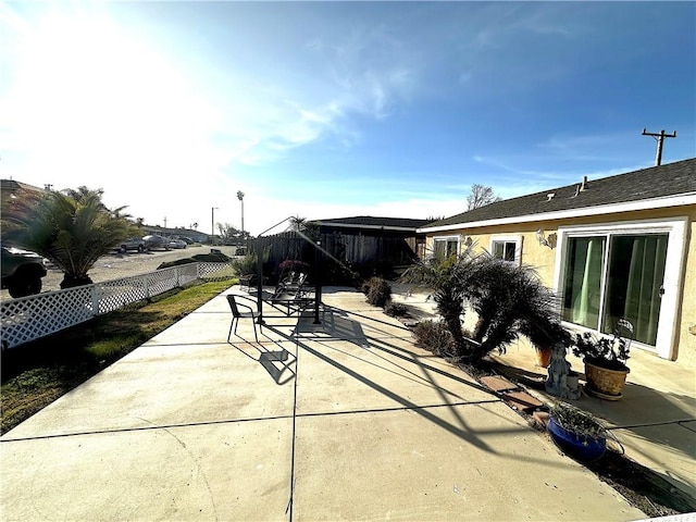 view of patio featuring a fenced backyard