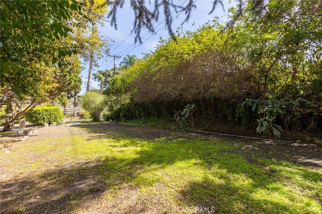 view of yard featuring fence