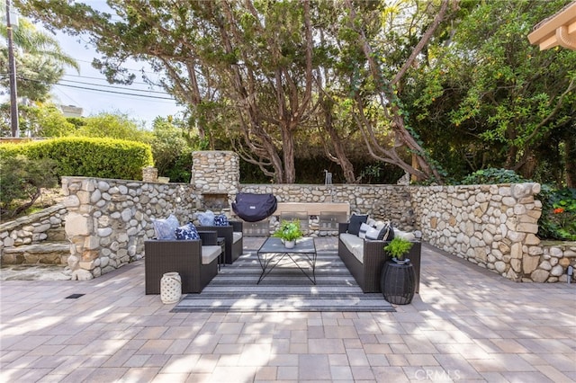 view of patio featuring outdoor lounge area