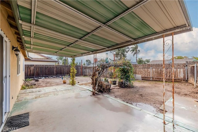 view of patio featuring a fenced backyard