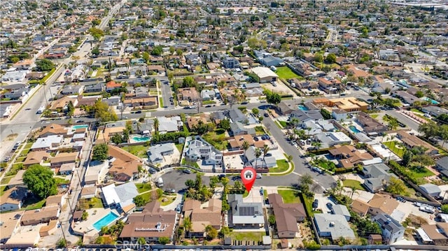 aerial view with a residential view