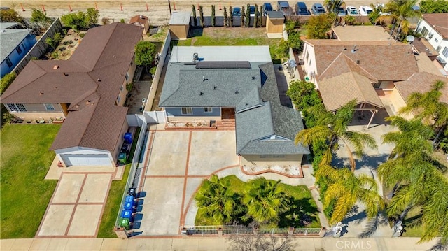 aerial view with a residential view