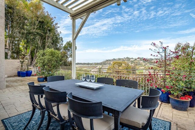 14730 Caminito Porta Delgada, Del Mar, CA 92014 - view of patio / terrace featuring a pergola and outdoor dining area